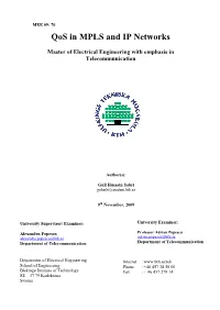Qos in MPLS and IP Networks