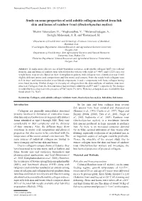 Study on Some Properties of Acid-Soluble Collagens Isolated from Fish Skin and Bones of Rainbow Trout (Onchorhynchus Mykiss)