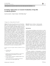 Evolving Approaches to Genetic Evaluation of Specific Cardiomyopathies