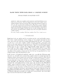 RANK TESTS with DATA from a COMPLEX SURVEY 1. Introduction