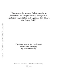 Sequence-Structure Relationship in Proteins: a Computational Analysis