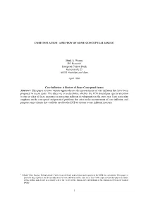 Core Inflation: a Review of Some Conceptual Issues*