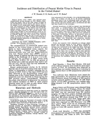 Incidence and Distribution of Peanut Mottle Virus in Peanut in the United States! J