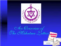 Introduction to the Mahatma Letters - V
