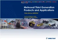 Meteosat Third Generation Products and Applications