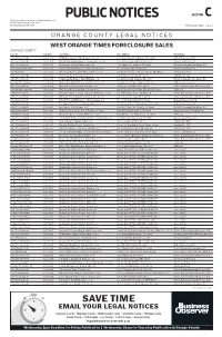 PUBLIC NOTICES SECTION C Find Your Notices Online At: Orangeobserver.Com, Floridapublicnotices.Com and Businessobserverfl.Com THURSDAY, MAY 4, 2017