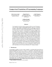 Unsupervised Translation of Programming Languages