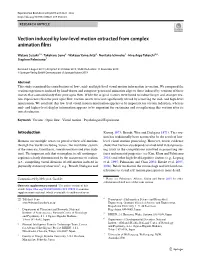 Vection Induced by Low-Level Motion Extracted from Complex Animation