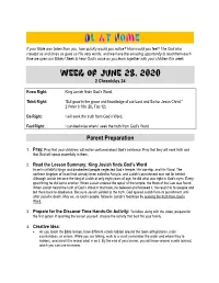 Week of June 28, 2020 2 Chronicles 34