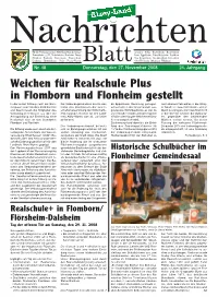 Weichen Für Realschule Plus in Flomborn Und Flonheim Gestellt