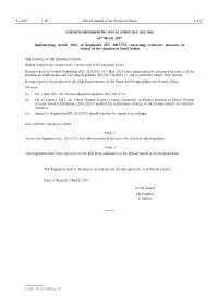 402 of 7 March 2017 Implementing Article 20(3) of Regulation (EU) 2015/735 Concerning Restrictive Measures in Respect of the Situation in South Sudan