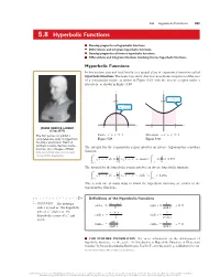 5.8 Hyperbolic Functions 383