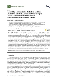 Clear-Sky Surface Solar Radiation and the Radiative Effect of Aerosol
