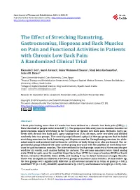 The Effect of Stretching Hamstring, Gastrocnemius, Iliopsoas