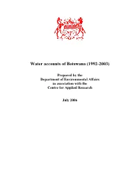 Water Accounts of Botswana (1992-2003)