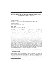 A Comparison of Rating Systems for Competitive Women's Beach Volleyball
