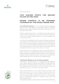 Chio Aachen Hosts the Second Major of the Year