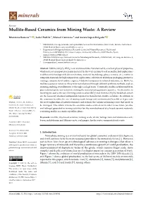 Mullite-Based Ceramics from Mining Waste: a Review