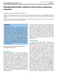 Phytophotodermatitis Related to Carrot Extract-Containing Sunscreen