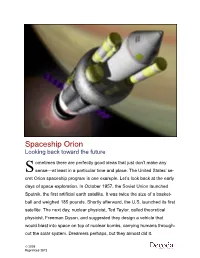Spaceship Orion Looking Back Toward the Future