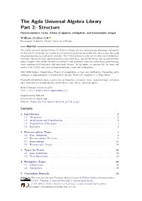 The Agda Universal Algebra Library Part 2: Structure Homomorphisms, Terms, Classes of Algebras, Subalgebras, and Homomorphic Images