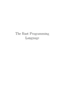 The Rust Programming Language