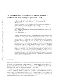 A 1-Dimensional Statistical Mechanics Model for Nucleosome Positioning on Genomic DNA