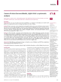 Causes of Vision Loss Worldwide, 1990Â€“2010: a Systematic Analysis