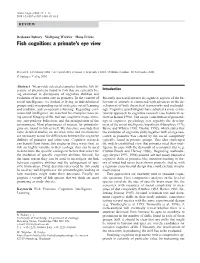 Fish Cognition: a Primate's Eye View