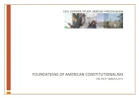 FOUNDATIONS of AMERICAN CONSTITUTIONALISM the ANTI-FEDERALISTS Contents the Anti-Federalists Brutus I the Anti-Federalists