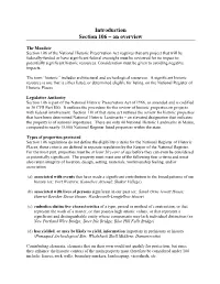 Historic Preservation Act Introduction