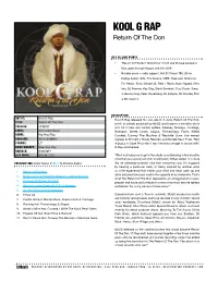 KOOL G RAP Return of the Don