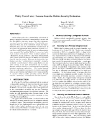 Lessons from the Multics Security Evaluation
