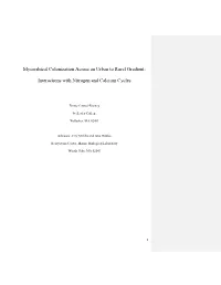 Mycorrhizal Colonization Across an Urban to Rural Gradient