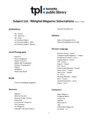 Rbdigital Magazine Subscriptions (May 27, 2020)