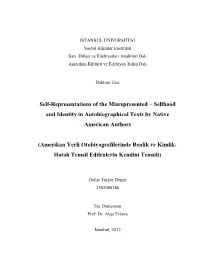Selfhood and Identity in Autobiographical Texts by Native American Authors