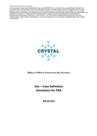 TEMPLATE CRYSTAL DELIVERABLE Use Case Descriptions
