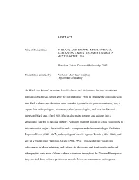 Intellectuals, Blackness, and Inter-Americanism in Mexico After 1910