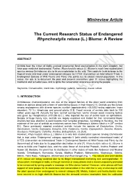 Minireview Article the Current Research Status of Endangered