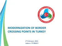 Modernization of Border Crossing Points in Turkey