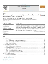 Thermoacoustic Prime Movers and Refrigerators: Thermally Powered Engines Without Moving Components