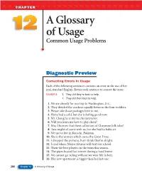 A Glossary of Usage Common Usage Problems