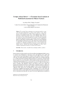 A Taxonomy-Based Analysis of Platform Ecosystems for Fitness Trackers