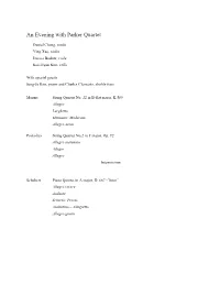 An Evening with Parker Quartet