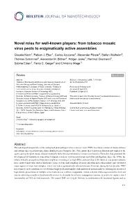 From Tobacco Mosaic Virus Pests to Enzymatically Active Assemblies