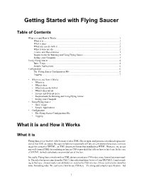 Getting Started with Flying Saucer