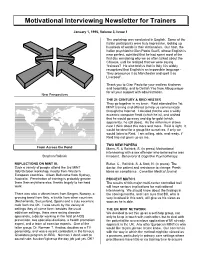 Motivational Interviewing Newsletter for Trainers