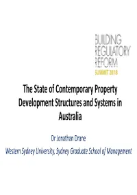 Property Development Structures and Systems in Australia