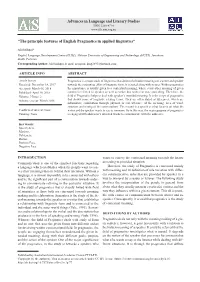 “The Principle Features of English Pragmatics in Applied Linguistics”