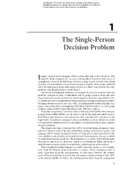 The Single-Person Decision Problem